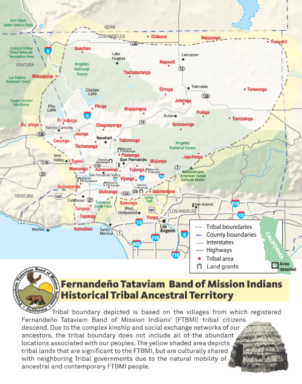 Land Acknowledgment Fernande o - Tataviam Historical Tribal Territory Map 2019State 12052019 Copy 1 600x764 